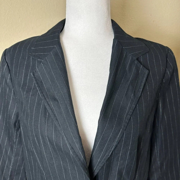MOSSIMO Pinstripe Cropped Sleeve Blazer Size Large - Picture 4 of 13